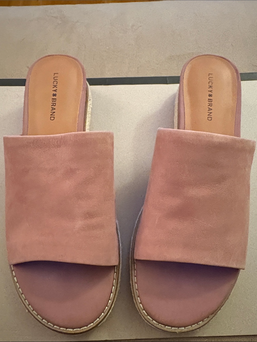 NWT Lucky Brand Pink Suede Slide Sandals/ Mules Size 9